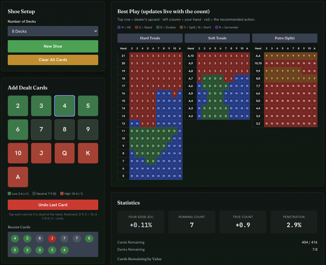 Blackjack card counting app preview